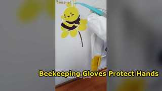 Guantes de apicultura de piel de oveja blanca y herramienta para colmena de abejas