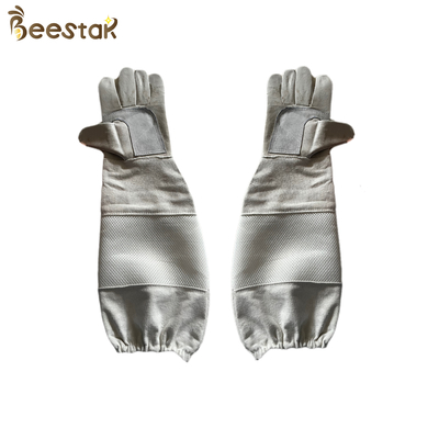 comprar Lona y Mesh Longsleeve Sheepskin Beekeeping Gloves gruesos con capa respirable fabricación en línea