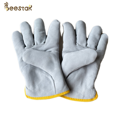 comprar Guantes gruesos de la abeja de la zalea del invierno del doble blanco del color para las industrias de la apicultura fabricación en línea