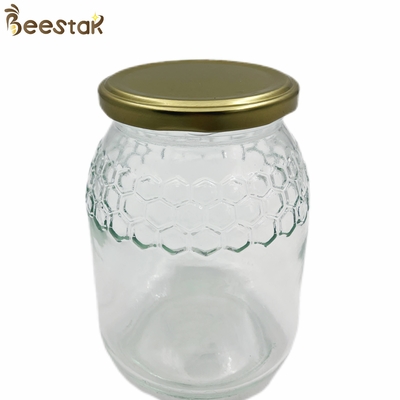 comprar Tarro de cristal de empaquetado del almacenamiento de la miel del tarro 746ml de la miel del estilo de la UE con la tapa mental fabricación en línea