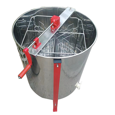 comprar Extractor de miel manual de acero inoxidable de 4 marcos con cestas internas extrae miel del panal de miel en dos direcciones fabricación en línea