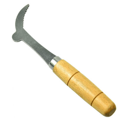 comprar La herramienta especial de la colmena curvó el cuchillo que destapaba de acero inoxidable corto con la manija de madera fabricación en línea