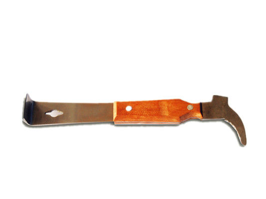 comprar Herramienta multifuncional de la colmena del acero inoxidable del equipo de la colmena de la abeja con la manija de madera para la apicultura fabricación en línea