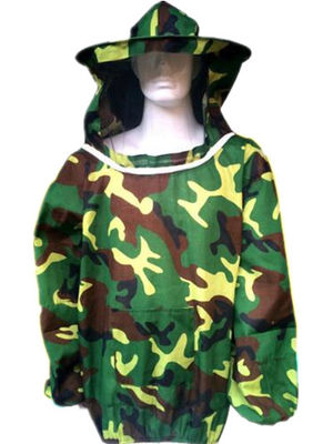 comprar Chaqueta de la apicultura del camuflaje del poliéster de la talla libre con el sombrero protector de la abeja fabricación en línea