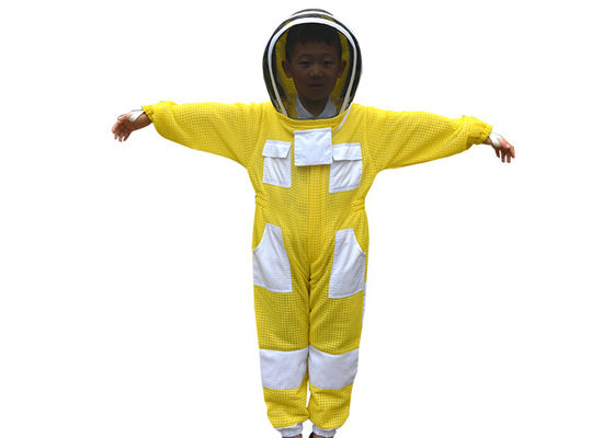 comprar Niños Color amarillo Tres capas ventiladas Apicultura Ropa protectora Traje de abeja fabricación en línea