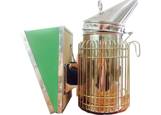 comprar Fumador americano verde de la colmena de la abeja del estilo con la caja del bramido del cuero de Atificial para la apicultura fabricación en línea