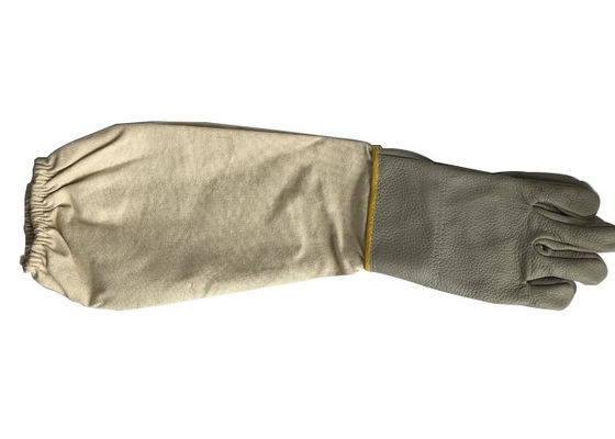 comprar Guante de abeja de piel de vaca blanca de alta calidad con manguito grueso fabricación en línea