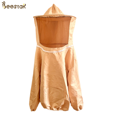 Una talla libre más gruesa de la chaqueta de la apicultura de la chaqueta de la abeja del color del albaricoque para los apicultores