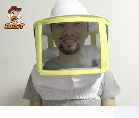 Velo de abeja blanco cuadrado suave y sólido y sombrero redondo para ropa de apicultura cómoda y transpirable