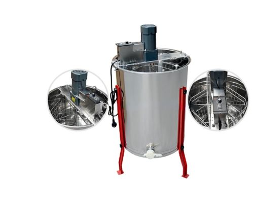 Extractor de miel de acero inoxidable de 4 marcos con cesta interior de 42*26 cm y 1,1 mm de grosor y tanque de miel de 47*63 cm para apiarios