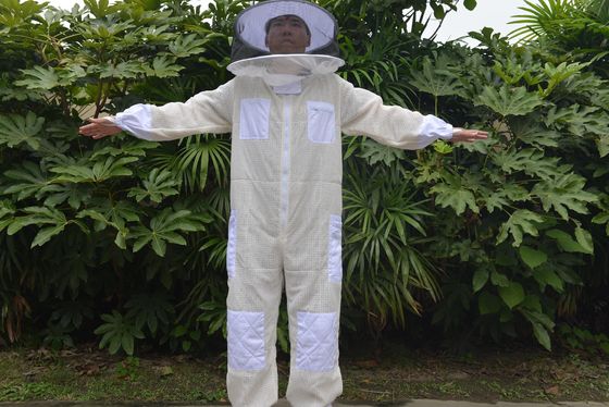 Traje apícola de tres capas ventilado con velo redondo ventilado Traje de abeja
