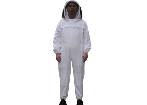 Algodón y traje protector de la apicultura de Terylene con el velo de Fencil