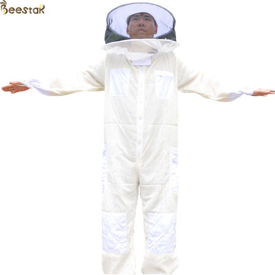 Traje ventilado velo redondo del algodón del encargado de la abeja de la chaqueta de los equipos de la apicultura